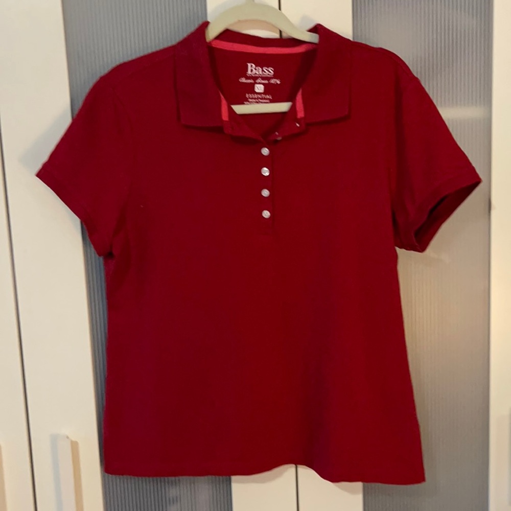 Classic Red Bass Polo Short Sleeve Shirt